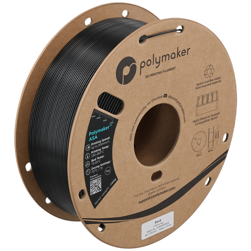 Polymaker ASA Filament in Black, 1,75 mm, 1 kg auf der Kartonspule