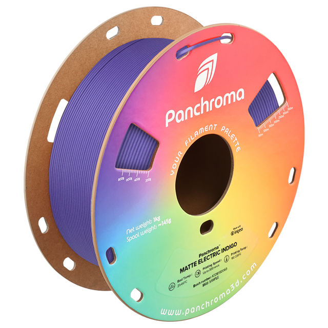 Polymaker Panchroma Matte PLA Filament in Electric Indigo, 1,75 mm, 1 kg auf der neuen Kartonspule