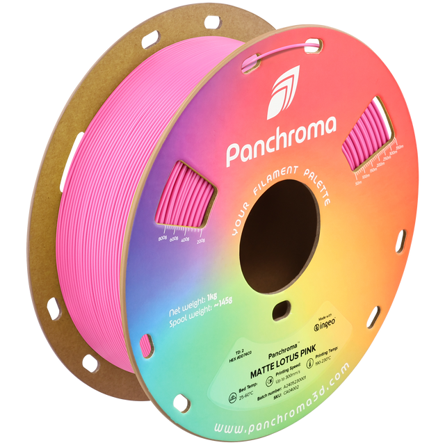 Polymaker Panchroma Matte PLA Filament in Lotus Pink, 1,75 mm, 1 kg auf der neuen Kartonspule